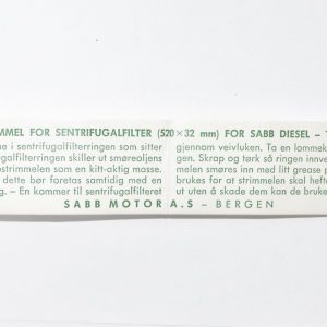 Papier filter / Paper filter strip SABB Diesel G